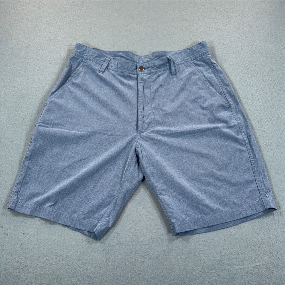 FootJoy Mens Performance Golf Shorts Blue Heather Size 34 Flat Front FJ Stretch
